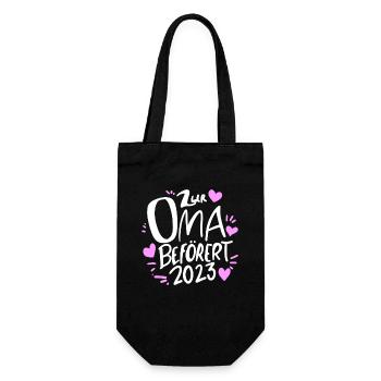Oma 2023 - Werdende Oma - Geschenkbeutel für Flaschen - Schwarz - Vorne