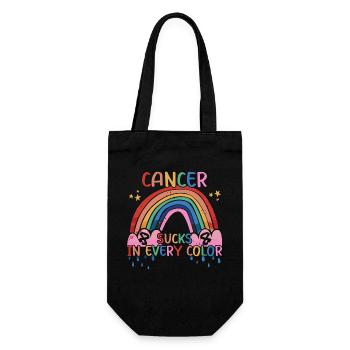 Le cancer aspire dans toutes les couleurs de l’arc-en-ciel coloré - Sac à bouteille - noir - Devant