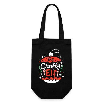 Verrückter Elf Elf Weihnachten - Geschenkbeutel für Flaschen - Schwarz - Vorne