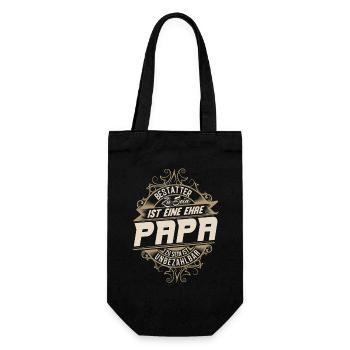 Bestatter Papa Vater Vatertag - Geschenkbeutel für Flaschen - Schwarz - Vorne