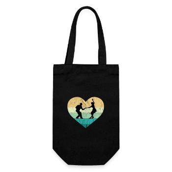 I love Rock'n Roll Tanzpaar Retro Herz - Geschenkbeutel für Flaschen - Schwarz - Vorne