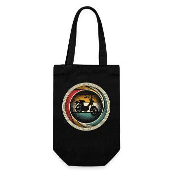 Moped Moped Rider Retro Vintage - Gift Bag for Bottles - black - Front