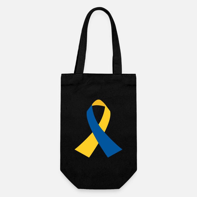 BlueYellow Ribbon Icon - Gift Bag for Bottles - black