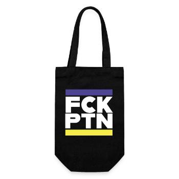 FCK PTN Frieden für Ukraine & Europa - Geschenkbeutel für Flaschen - Schwarz - Vorne