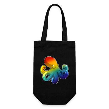 Octopus Rainbow - Gift Bag for Bottles - black - Front