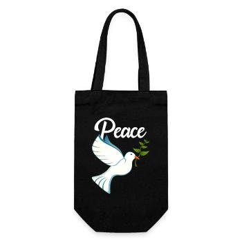 PEACE Dove of Peace - Gift Bag for Bottles - black - Front