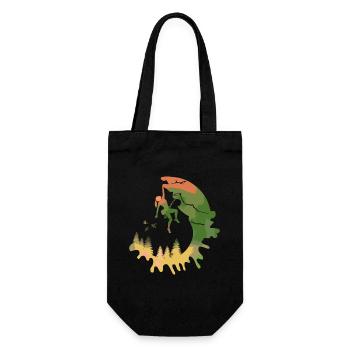 Climber Watercolor Woodland Gift for Women - Gift Bag for Bottles - black - Front
