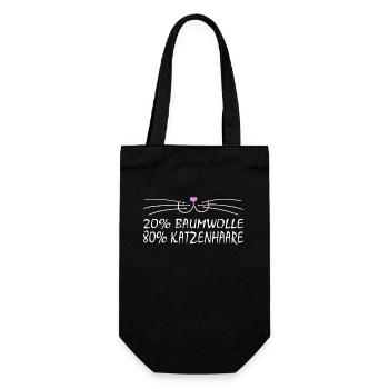 Katze Katzen Cat Kätzchen Mieze - Geschenkbeutel für Flaschen - Schwarz - Vorne