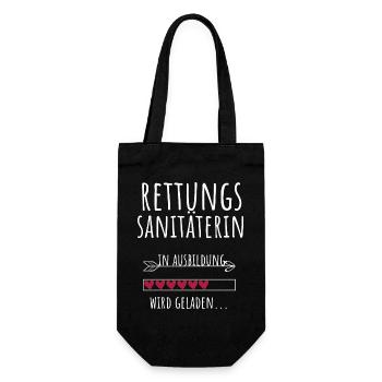 Rettungssanitäterin in Ausbildung Geschenk - Geschenkbeutel für Flaschen - Schwarz - Vorne