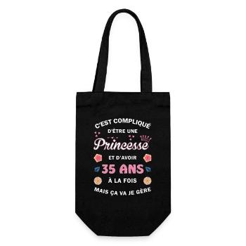 Cadeau 35 ans Princesse 35e Anniversaire Humour - Sac à bouteille - noir - Devant