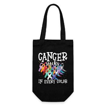 Sensibilisation au cancer Le cancer aspire toutes les couleurs - Sac à bouteille - noir - Devant