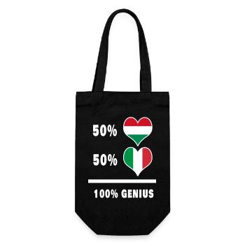 Italien und Ungarn genial / Geschenk - Geschenkbeutel für Flaschen - Schwarz - Vorne