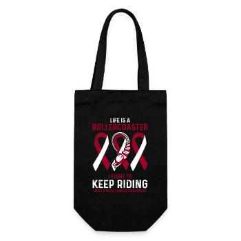 Head and Neck Cancer Burgundy White Rollercoaster - Gift Bag for Bottles - black - Front