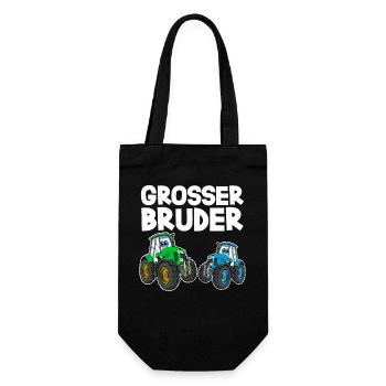 Grosser Bruder Traktor - Geschenkbeutel für Flaschen - Schwarz - Vorne