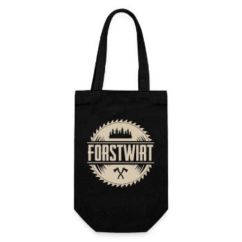 Forstwirt - Geschenkbeutel für Flaschen - Schwarz - Vorne
