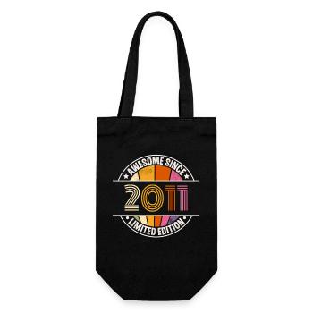 2011 Année de naissance Millésime Anniversaire Année de construction - Sac à bouteille - noir - Devant