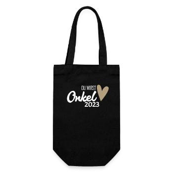 Onkel 2023 - Onkel werden - Geschenkbeutel für Flaschen - Schwarz - Vorne