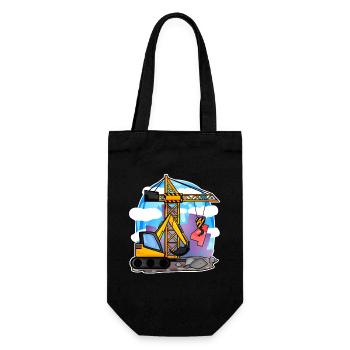 Grue excavatrice 4ème anniversaire - chemise garçon de 4 ans - Sac à bouteille - noir - Devant