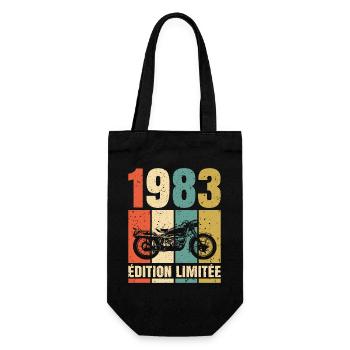 1983 Anniversaire Motard Vintage Cadeau Moto - Sac à bouteille - noir - Devant