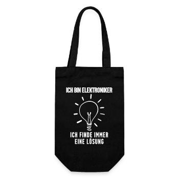 Elektroniker lustiger Spruch - Geschenkbeutel für Flaschen - Schwarz - Vorne