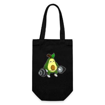Avocado Bodybuilder Langhantel Bodybuilding - Geschenkbeutel für Flaschen - Schwarz - Vorne