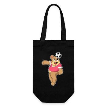 Bear Soccer Player Soccer - Gift Bag for Bottles - black - Front