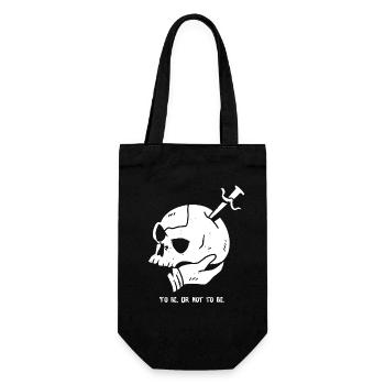 Skull with Dagger and Hamlet Quote - Gift Bag for Bottles - black - Front