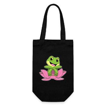 Frog lotus flower - Gift Bag for Bottles - black - Front