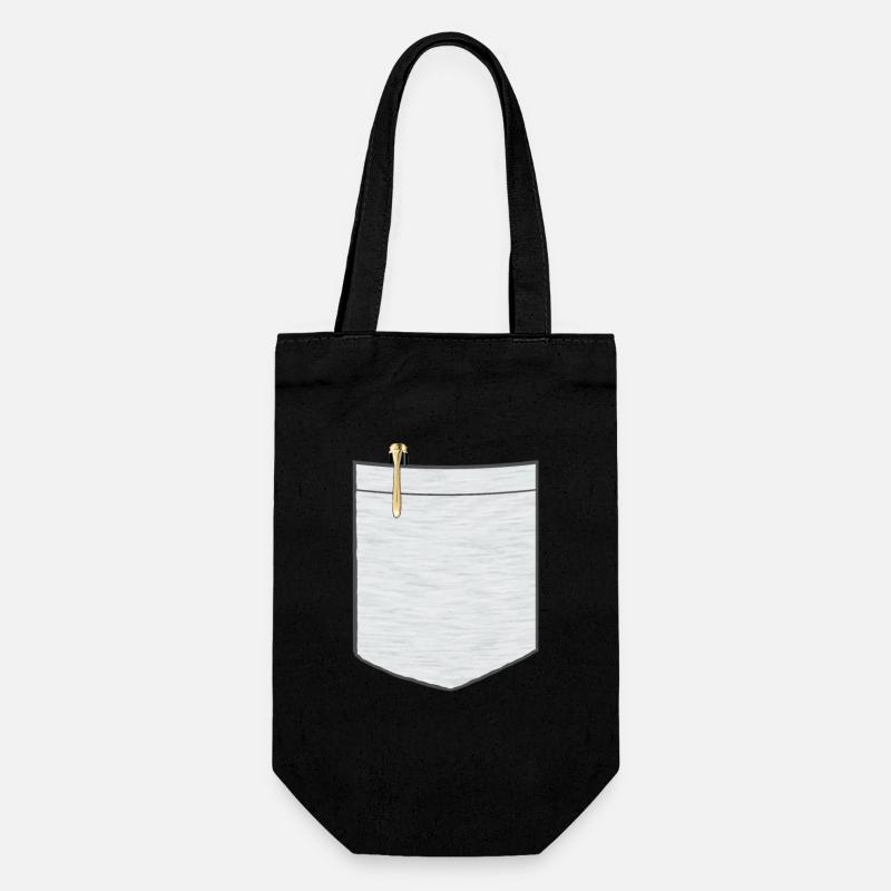 Chest pocket with ballpoint pen - Gift Bag for Bottles - black
