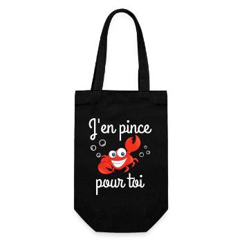 I pinch for you, declaration of love - Gift Bag for Bottles - black - Front