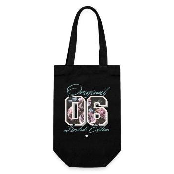 2006 Jahrgang 18.Geburtstag Blumen Mädchen Frauen - Geschenkbeutel für Flaschen - Schwarz - Vorne