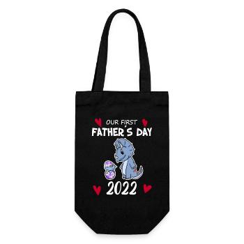 Vatertag 2022 - Erster Vatertag - Geschenkbeutel für Flaschen - Schwarz - Vorne