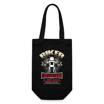 30. Geburtstag Biker Motorrad Motorradfahrer - Geschenkbeutel für Flaschen - Schwarz - Vorne