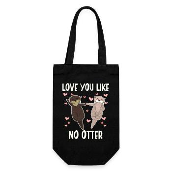 Love You Like No Otter Valentine's Day - Gift Bag for Bottles - black - Front