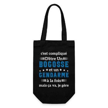 C'est compliqué d'être un bogosse et un gendarme - Sac à bouteille - noir - Devant