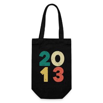 2013 - Jahrgang 2013 Retro Vintage - Geschenkbeutel für Flaschen - Schwarz - Vorne
