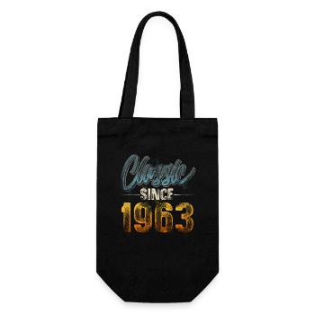 1963 Year of birth Birthday Year of construction Vintage - Gift Bag for Bottles - black - Front