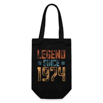 1974 Born Year of birth Birthday - Gift Bag for Bottles - black - Front