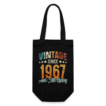 1967 Année de naissance Anniversaire Année de construction Millésime - Sac à bouteille - noir - Devant