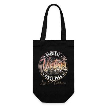 1966 Year of birth Birthday Vintage - Gift Bag for Bottles - black - Front