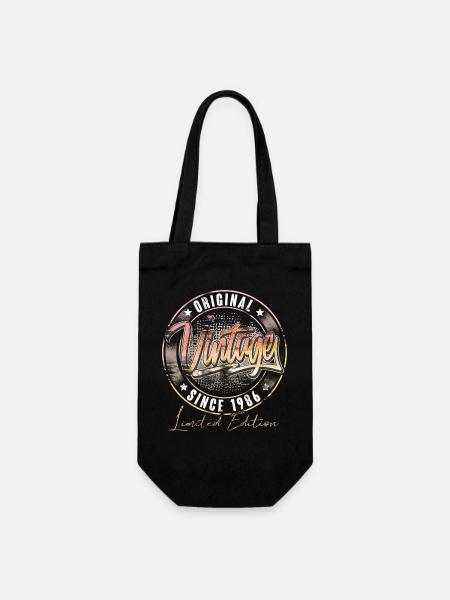 1986 Geburtsjahr Geburtstag Vintage - Geschenkbeutel für Flaschen - Schwarz