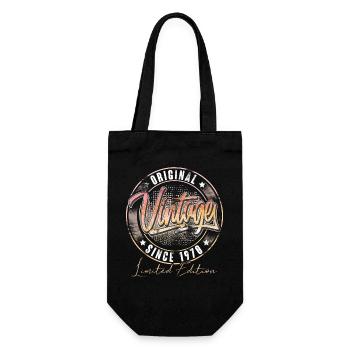 1970 Geburtsjahr Geburtstag Vintage - Geschenkbeutel für Flaschen - Schwarz - Vorne