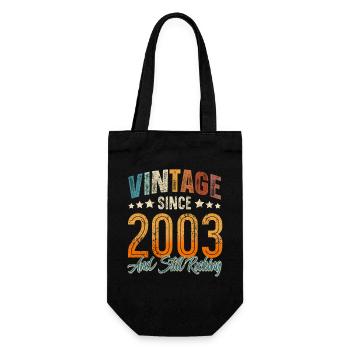 2003 Geburtsjahr Geburtstag Baujahr Vintage - Geschenkbeutel für Flaschen - Schwarz - Vorne