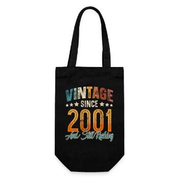 2001 Year of birth Birthday Year of construction Vintage - Gift Bag for Bottles - black - Front