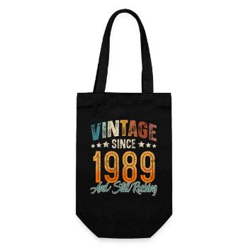 1989 Geburtsjahr Geburtstag Baujahr Vintage - Geschenkbeutel für Flaschen - Schwarz - Vorne