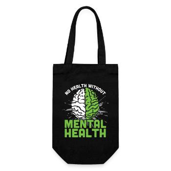 Gehirn No Health Without Mental Health - Geschenkbeutel für Flaschen - Schwarz - Vorne