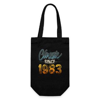 1983 Année de naissance Anniversaire Année de construction Millésime - Sac à bouteille - noir - Devant