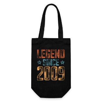 2009 Geboren Geburtsjahr Geburtstag - Geschenkbeutel für Flaschen - Schwarz - Vorne
