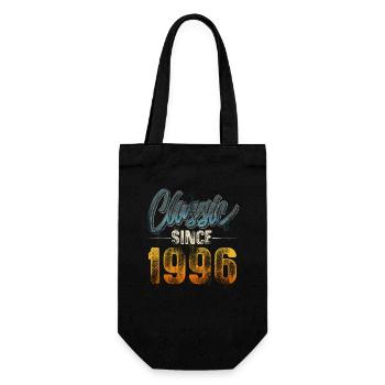 1996 Geburtsjahr Geburtstag Baujahr Vintage - Geschenkbeutel für Flaschen - Schwarz - Vorne