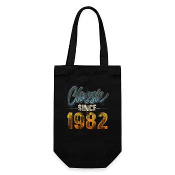 1982 Année de naissance Anniversaire Année de construction Millésime - Sac à bouteille - noir - Devant
